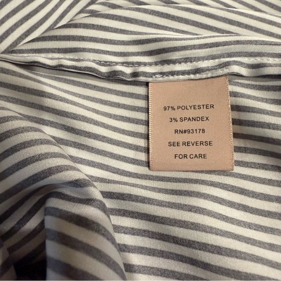 Philosophy Striped Tunic Black and White Pinstripe Blouse High/Low Women’s Large - Picture 12 of 13